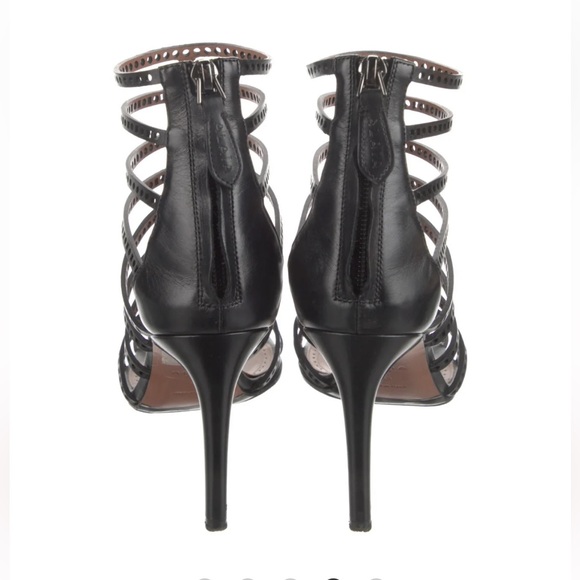 Alaïa Leather Gladiator Sandals Heels - Picture 4 of 8